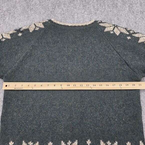 Vintage Woolrich Sweater Womens S Green Nordic Snowflake Wool USA Outdoor Knit - Picture 4 of 16